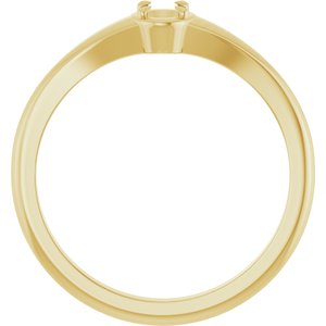 14K Yellow Gold 4x3 mm Oval Ring Mounting – image 4
