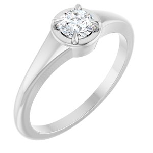 18K White Gold 4.4 mm Round Ring Mounting