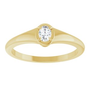 10K Yellow Gold 4x3 mm Oval Ring Mounting – image 5
