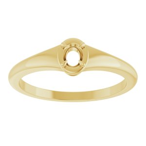 18K Yellow Gold 4x3 mm Oval Ring Mounting – image 6
