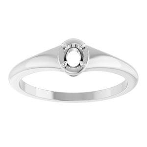 18K White Gold 4x3 mm Oval Ring Mounting – image 6