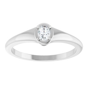 18K White Gold 4x3 mm Oval Ring Mounting – image 5