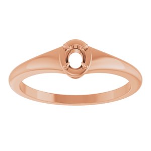 14K Rose Gold 4x3 mm Oval Ring Mounting – image 6