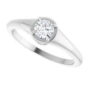 Continuum Sterling Silver 4.4 mm Round Ring Mounting – image 8