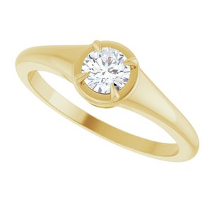 14K Yellow Gold 4.4 mm Round Ring Mounting – image 8