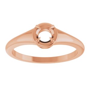 10K Rose Gold 4.4 mm Round Ring Mounting – image 6