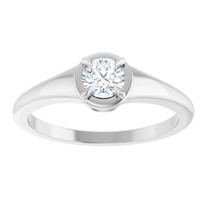 14K X1 White Gold 4.4 mm Round Ring Mounting – image 5