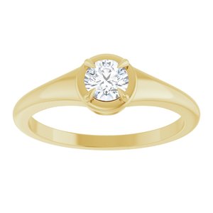 18K Yellow Gold 4.4 mm Round Ring Mounting – image 5