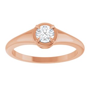 10K Rose Gold 4.4 mm Round Ring Mounting – image 5