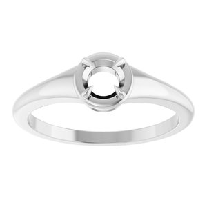 14K X1 White Gold 4.4 mm Round Ring Mounting – image 6