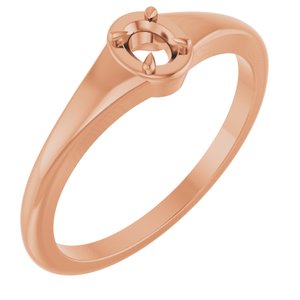 18K Rose Gold 4x3 mm Oval Ring Mounting – image 2