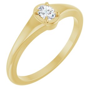 10K Yellow Gold 4x3 mm Oval Ring Mounting