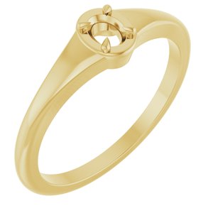 18K Yellow Gold 4x3 mm Oval Ring Mounting – image 2