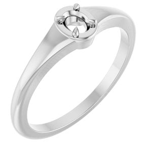 Sterling Silver 4x3 mm Oval Ring Mounting – image 2