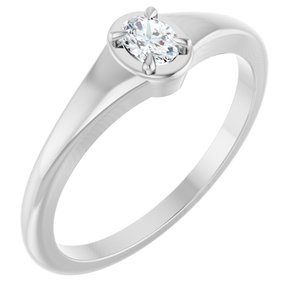 Continuum Sterling Silver 4x3 mm Oval Ring Mounting