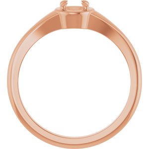 10K Rose Gold 4.4 mm Round Ring Mounting – image 4