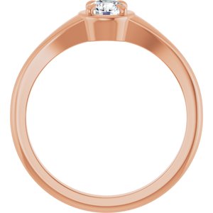 18K Rose Gold 4.4 mm Round Ring Mounting – image 3