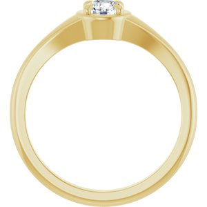 14K Yellow Gold 4.4 mm Round Ring Mounting – image 3