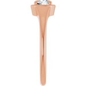 14K Rose Gold 4.8 mm Round Ring Mounting – image 7