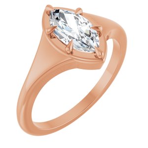 10K Rose Gold 9.5x5 mm Marquise Ring Mounting