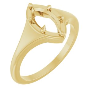 14K Yellow Gold 9.5x5 mm Marquise Ring Mounting – image 2