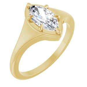 10K Yellow Gold 9.5x5 mm Marquise Ring Mounting