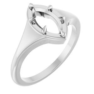 10K White Gold 9.5x5 mm Marquise Ring Mounting – image 2