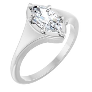 Continuum Sterling Silver 9.5x5 mm Marquise Ring Mounting