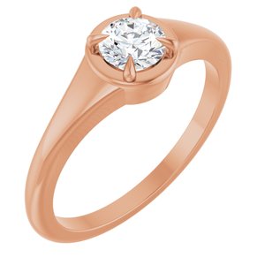 10K Rose Gold 4.8 mm Round Ring Mounting