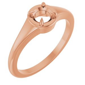 18K Rose Gold 4.8 mm Round Ring Mounting – image 2