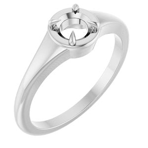 10K White Gold 4.8 mm Round Ring Mounting – image 2