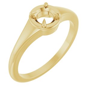 18K Yellow Gold 4.8 mm Round Ring Mounting – image 2