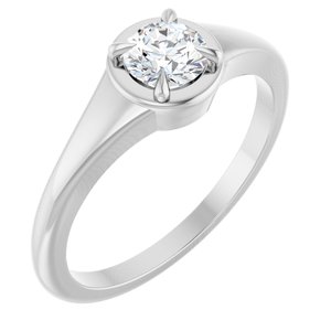 18K White Gold 4.8 mm Round Ring Mounting