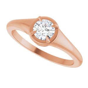 18K Rose Gold 4.8 mm Round Ring Mounting – image 8