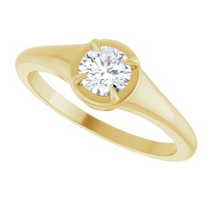 10K Yellow Gold 4.8 mm Round Ring Mounting – image 8