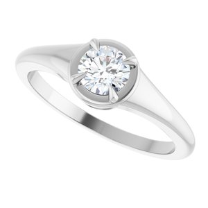14K White Gold 4.8 mm Round Ring Mounting – image 8