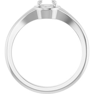 10K White Gold 4.8 mm Round Ring Mounting – image 4