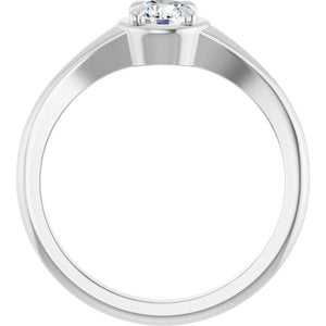 10K White Gold 4.8 mm Round Ring Mounting – image 3