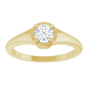 14K Yellow Gold 4.8 mm Round Ring Mounting – image 5