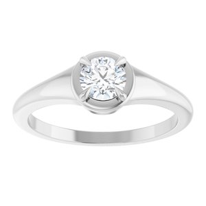 18K White Gold 4.8 mm Round Ring Mounting – image 5