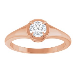 10K Rose Gold 4.8 mm Round Ring Mounting – image 5