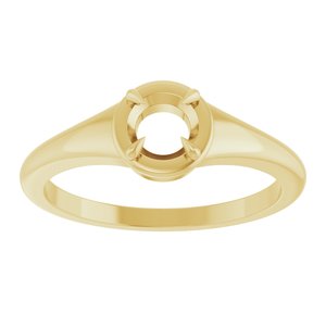 18K Yellow Gold 4.8 mm Round Ring Mounting – image 6