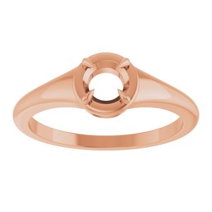 18K Rose Gold 4.8 mm Round Ring Mounting – image 6