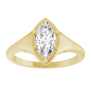 14K Yellow Gold 9.5x5 mm Marquise Ring Mounting – image 5