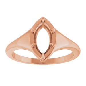10K Rose Gold 9.5x5 mm Marquise Ring Mounting – image 6
