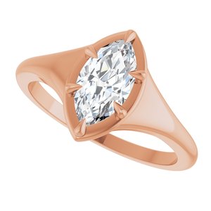 10K Rose Gold 9.5x5 mm Marquise Ring Mounting – image 8