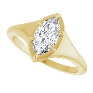10K Yellow Gold 9.5x5 mm Marquise Ring Mounting – image 8