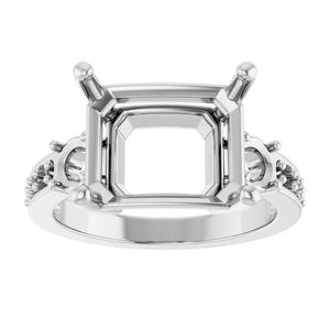 Platinum 12x10 mm Emerald Ring Mounting – image 6