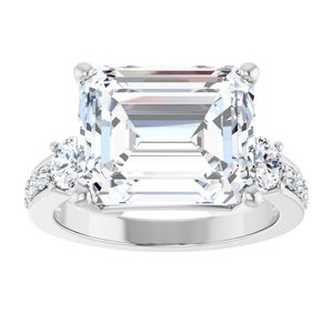 Platinum 12x10 mm Emerald Ring Mounting – image 5