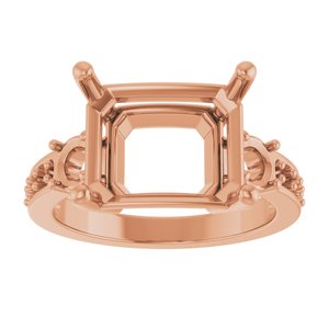10K Rose Gold 12x10 mm Emerald Ring Mounting – image 6